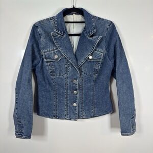 VTG 80s Georges Marciano for Guess Denim Cropped Blazer Size Medium